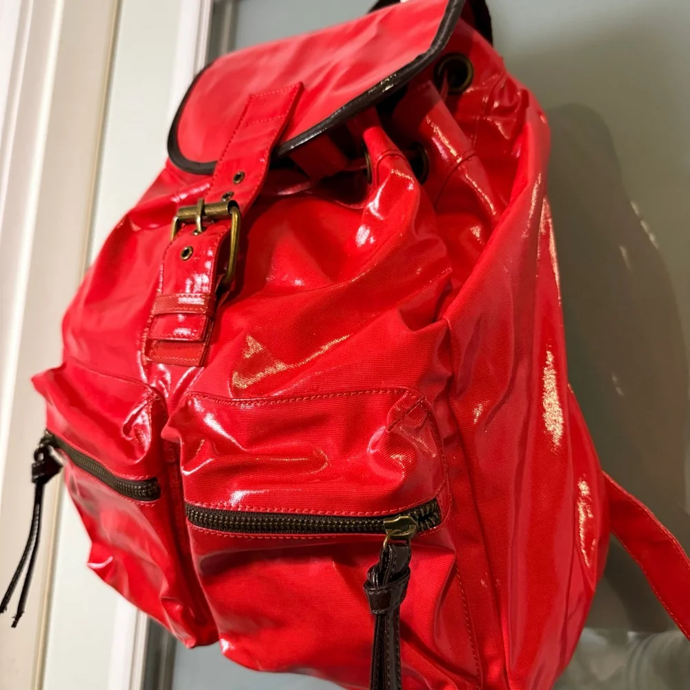 BODEN Backpack Red Coated Canvas